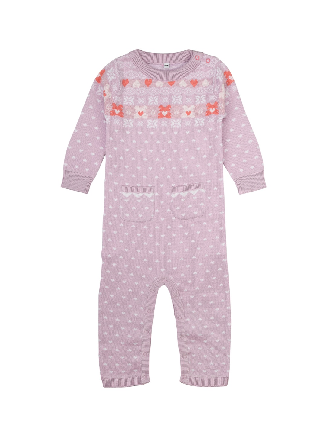 

Mee Mee Girls Purple & White Printed Rompers