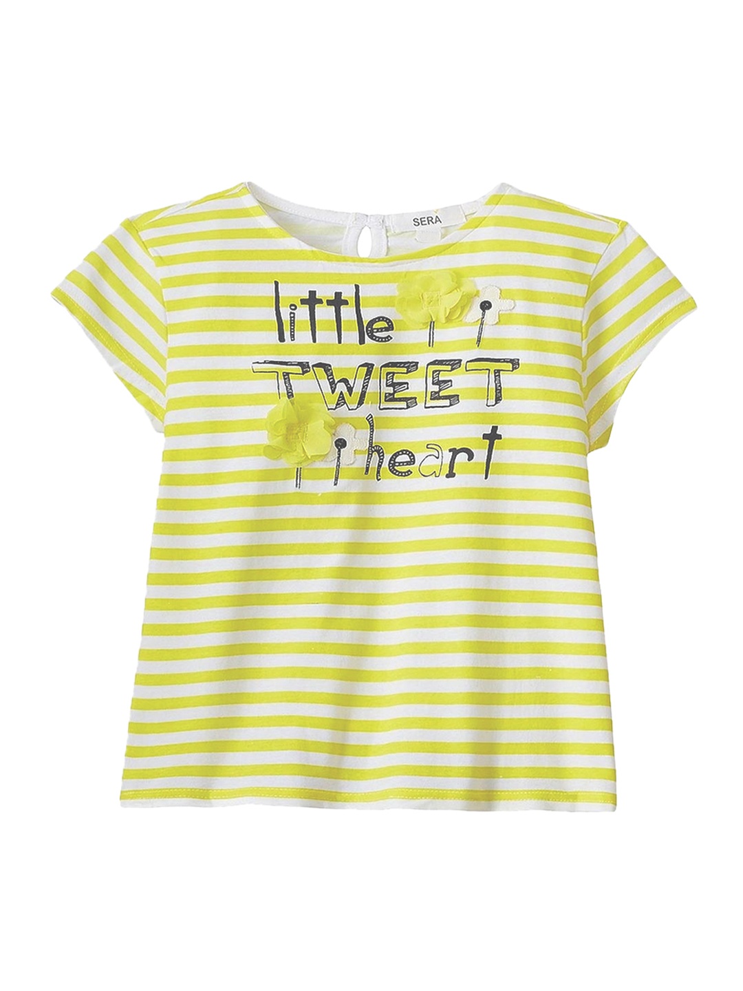 

Sera Girls Yellow & White Striped Top