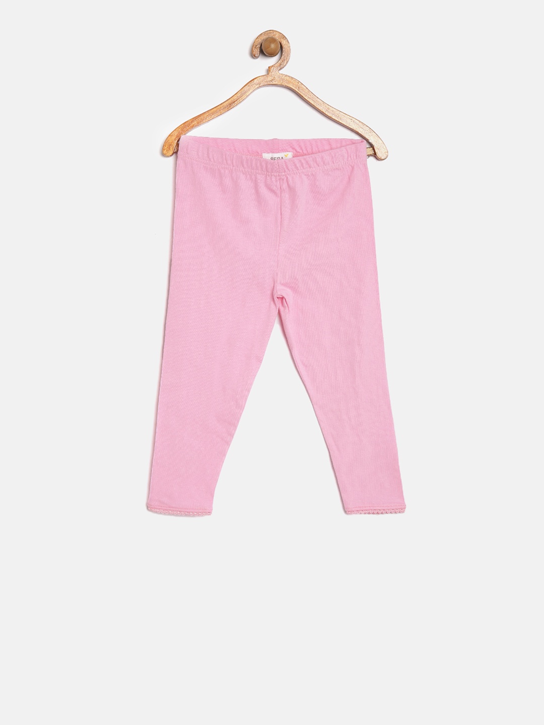 

Sera Girls Pink Solid Ankle-Length Leggings