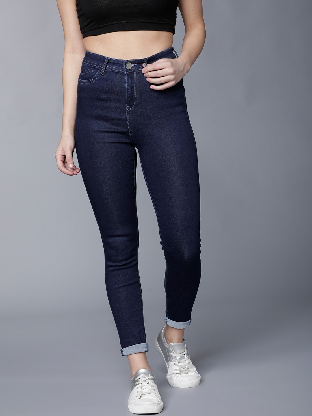 

Tokyo Talkies Women Blue Super Skinny Fit Mid-Rise Clean Look Stretchable Jeans
