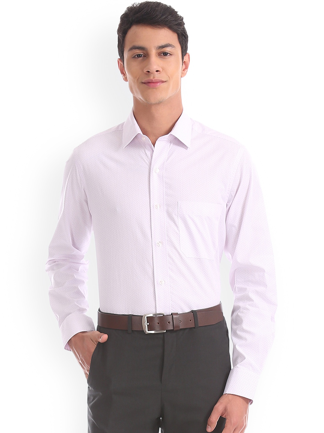 

Arrow Men Pink Regular Fit Printed Formal Shirt