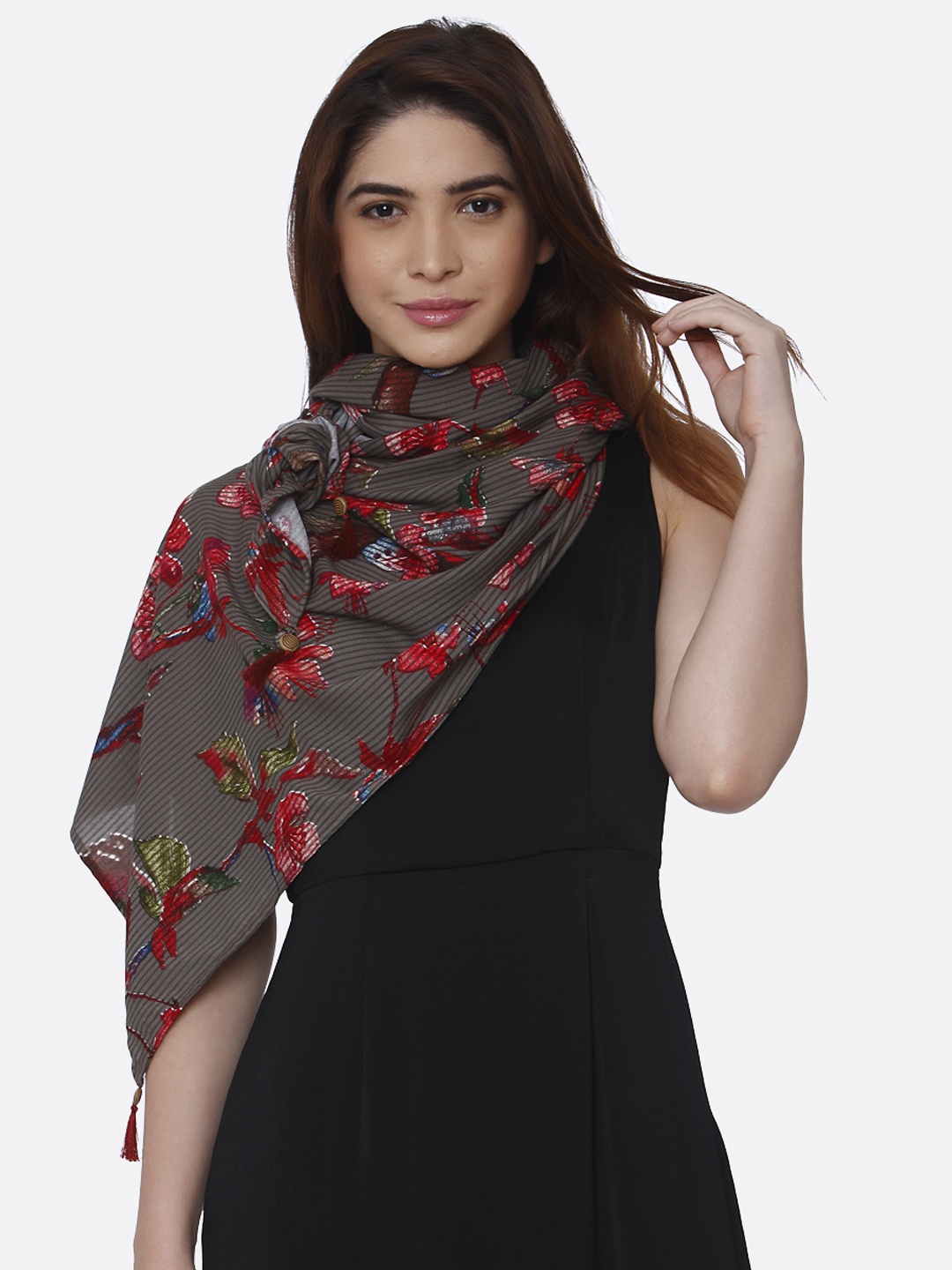 

shiloh Grey Printed Scarf