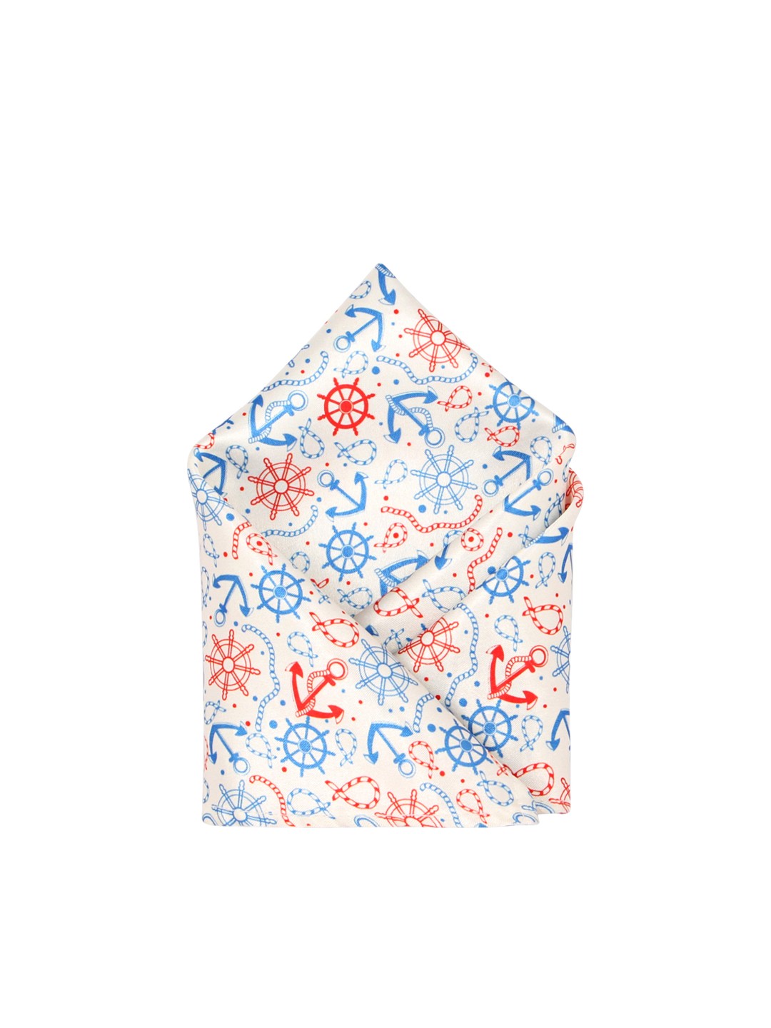 

Blacksmith Men Cream-Coloured & Blue Printed Pocket Square