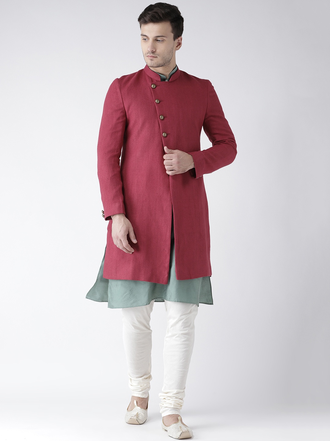 

KISAH Men Indowestern Sherwani Set, Pink