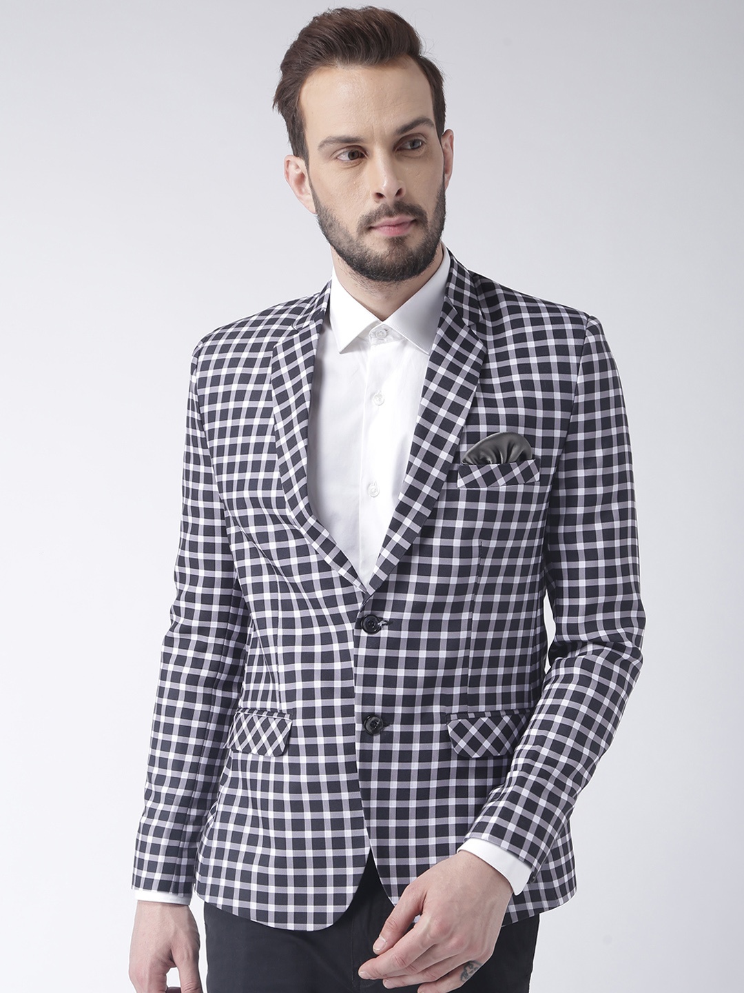 

Hangup Men Multicoloured Checked Single-Breasted Casual Blazer, Multi