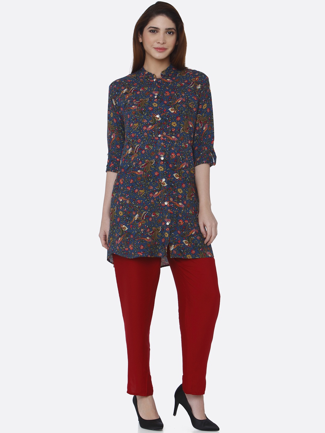 

shiloh Women Blue Printed Kurti