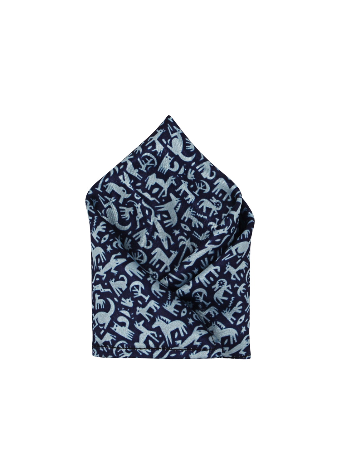 

Blacksmith Men Navy Blue Printed Pocket Square