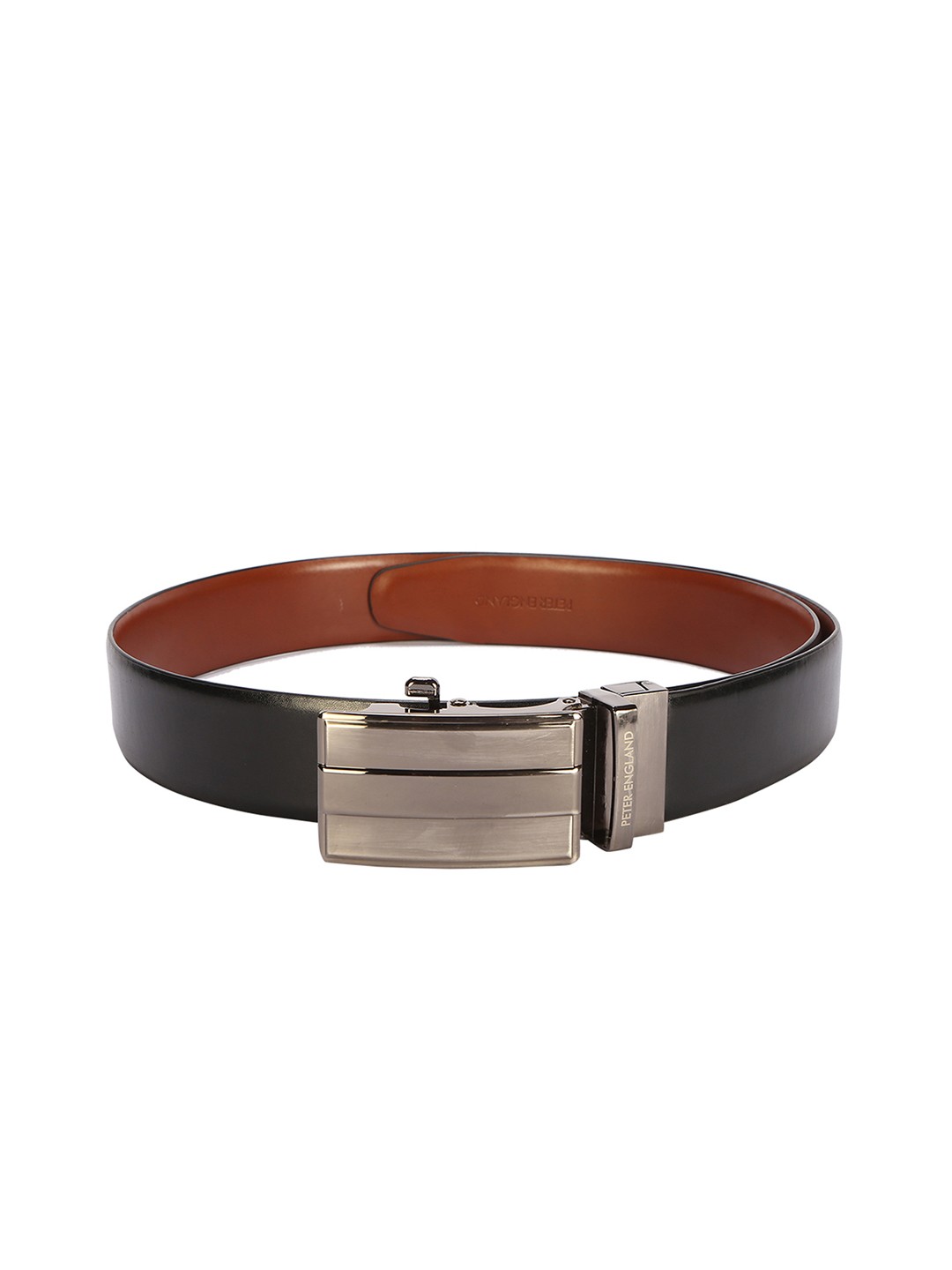 

Peter England Men Brown & Black Solid Belt