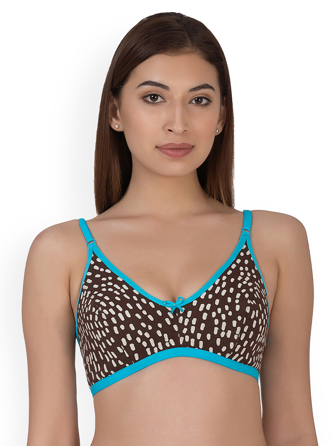 

Clovia Brown Printed Non-Wired Non Padded Everyday Bra BR1071Z0640B