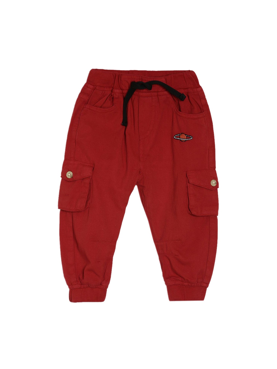 

MINI KLUB Boys Red Regular Fit Solid Joggers