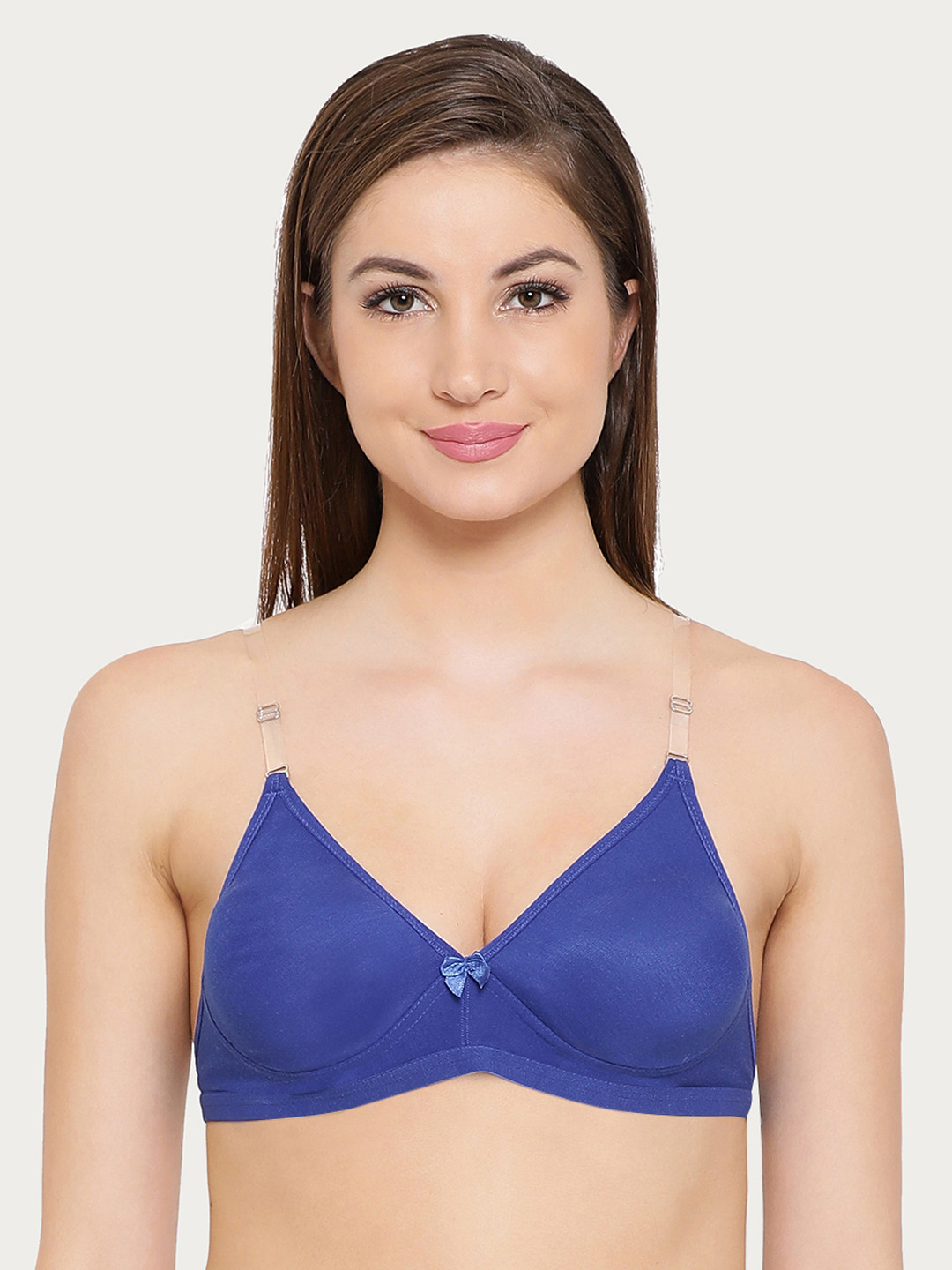 

Clovia Cotton Rich Non-Padded Non-Wired Backless Bra, Blue