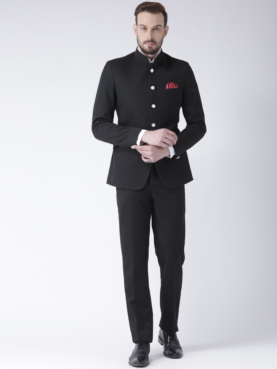 

Hangup Men Black Solid Suit