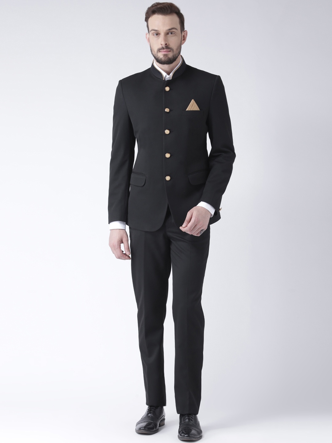 

Hangup Men Black Solid Suit
