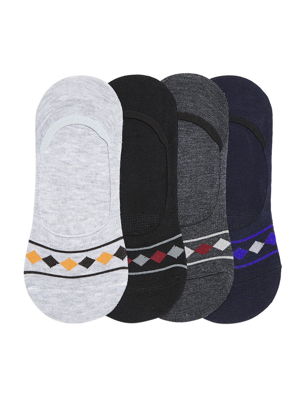 

Camey Men Multicoloured Pack of 4 Shoe Liners, Multi
