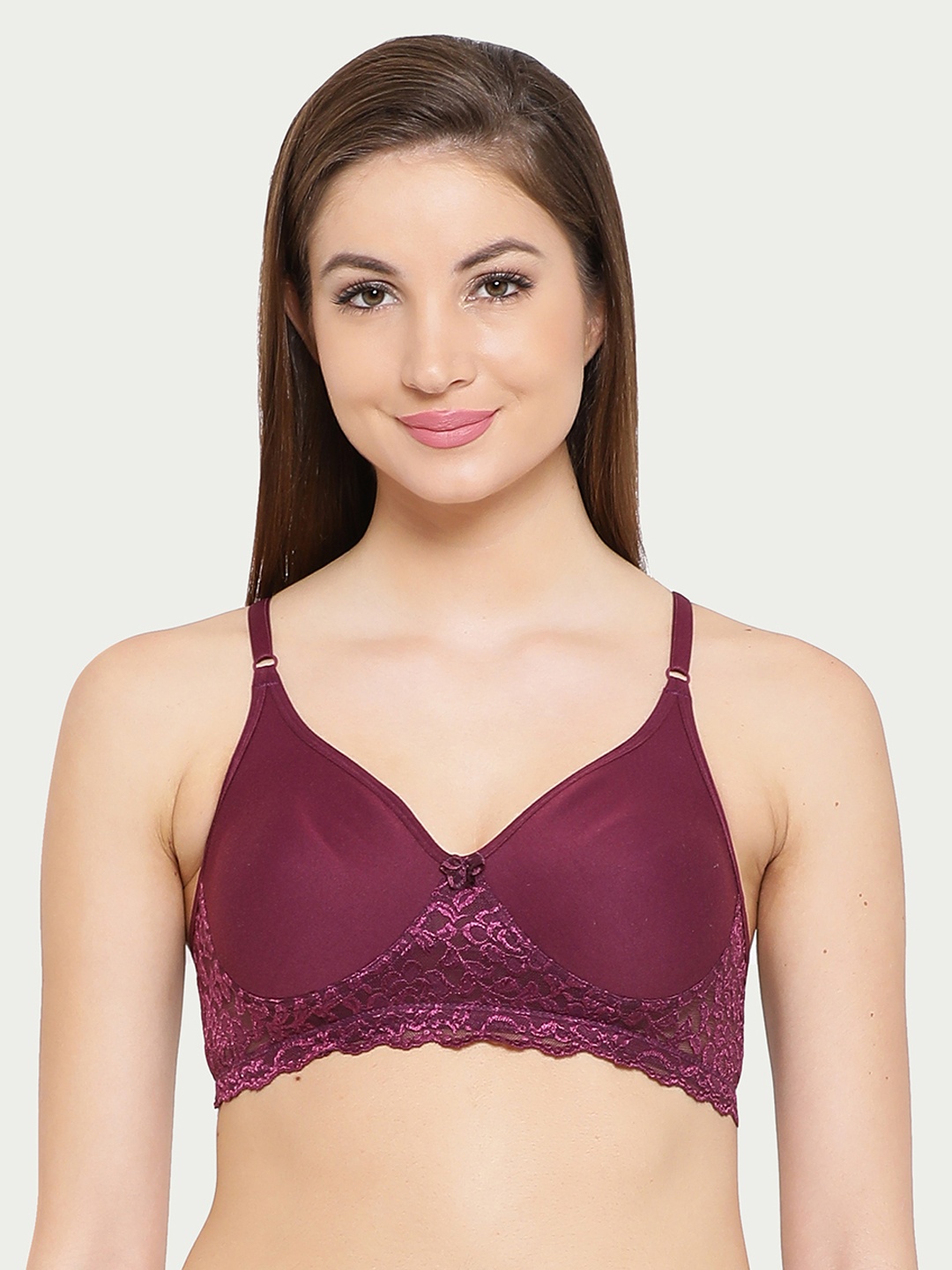 

Clovia Cotton Rich Non-Wired Spacer Cup T-Shirt Bra, Purple