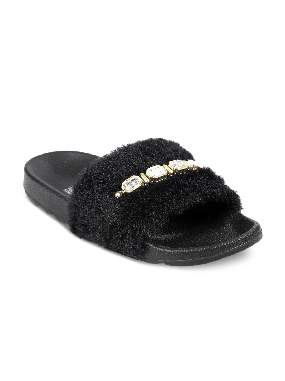 

meriggiare Women Black Embellished Sliders