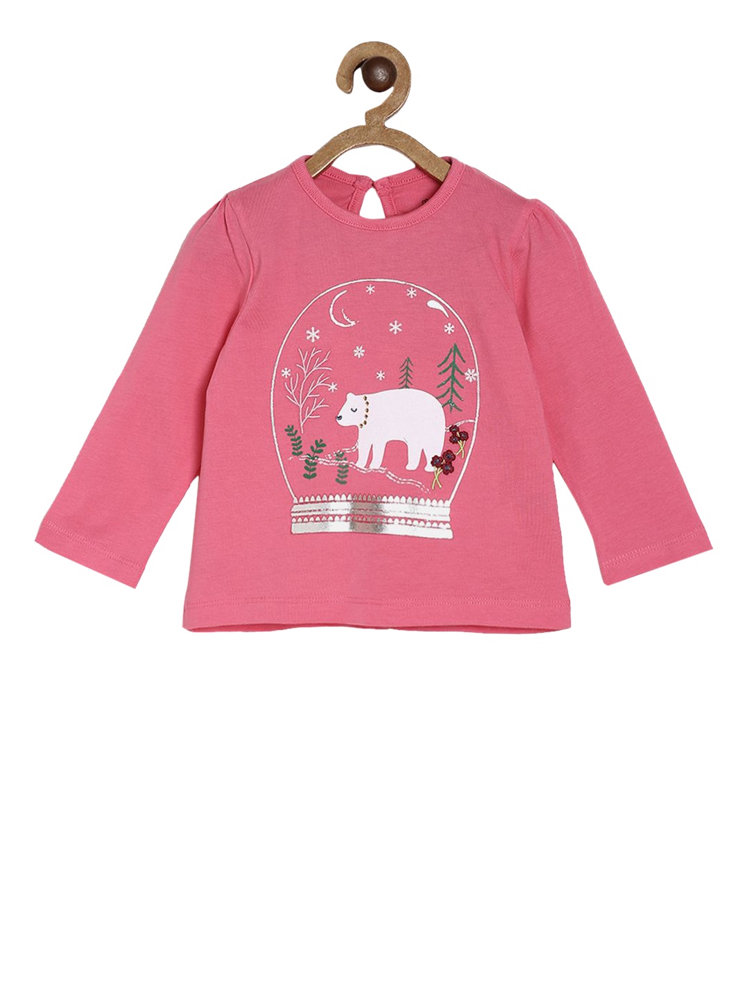 

MINI KLUB Girls Pink Printed Pure Cotton Top