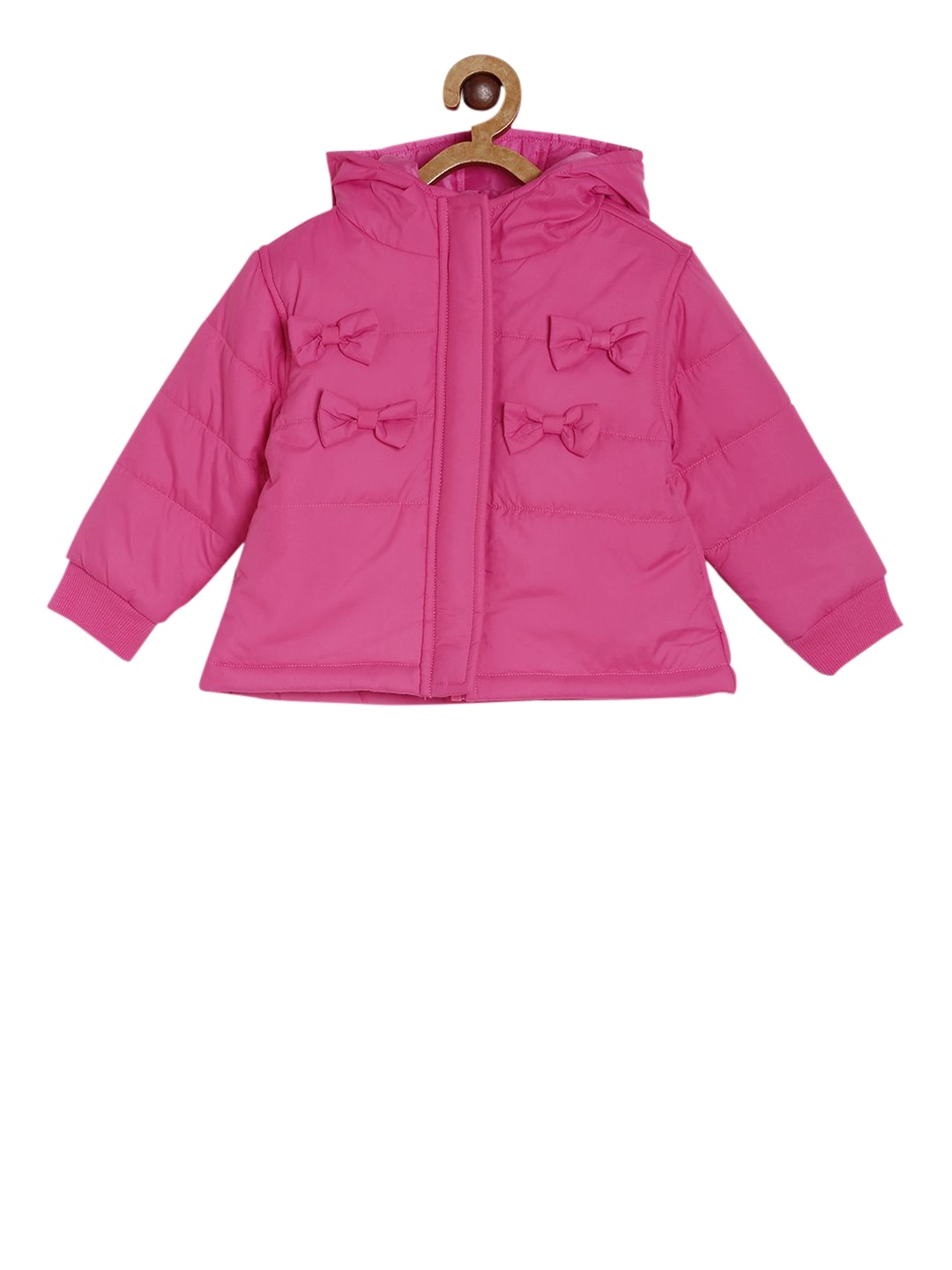 

MINI KLUB Girls Pink Solid Puffer Jacket