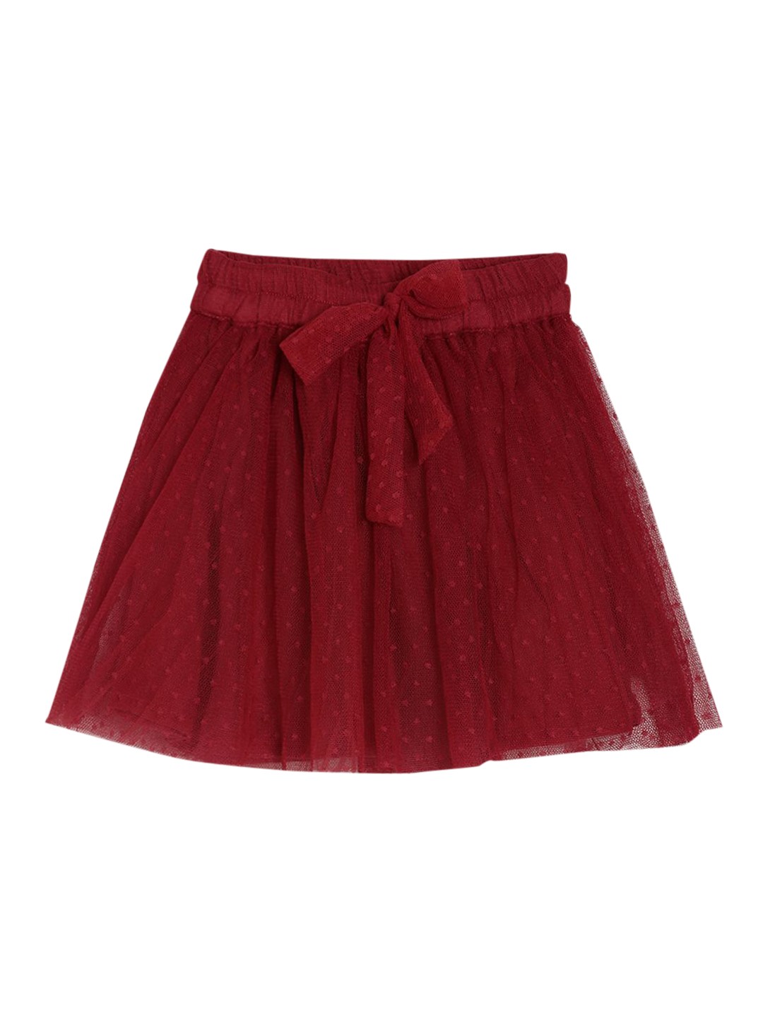 

Mini Klub Girls Self Designed Red Straight Skirt