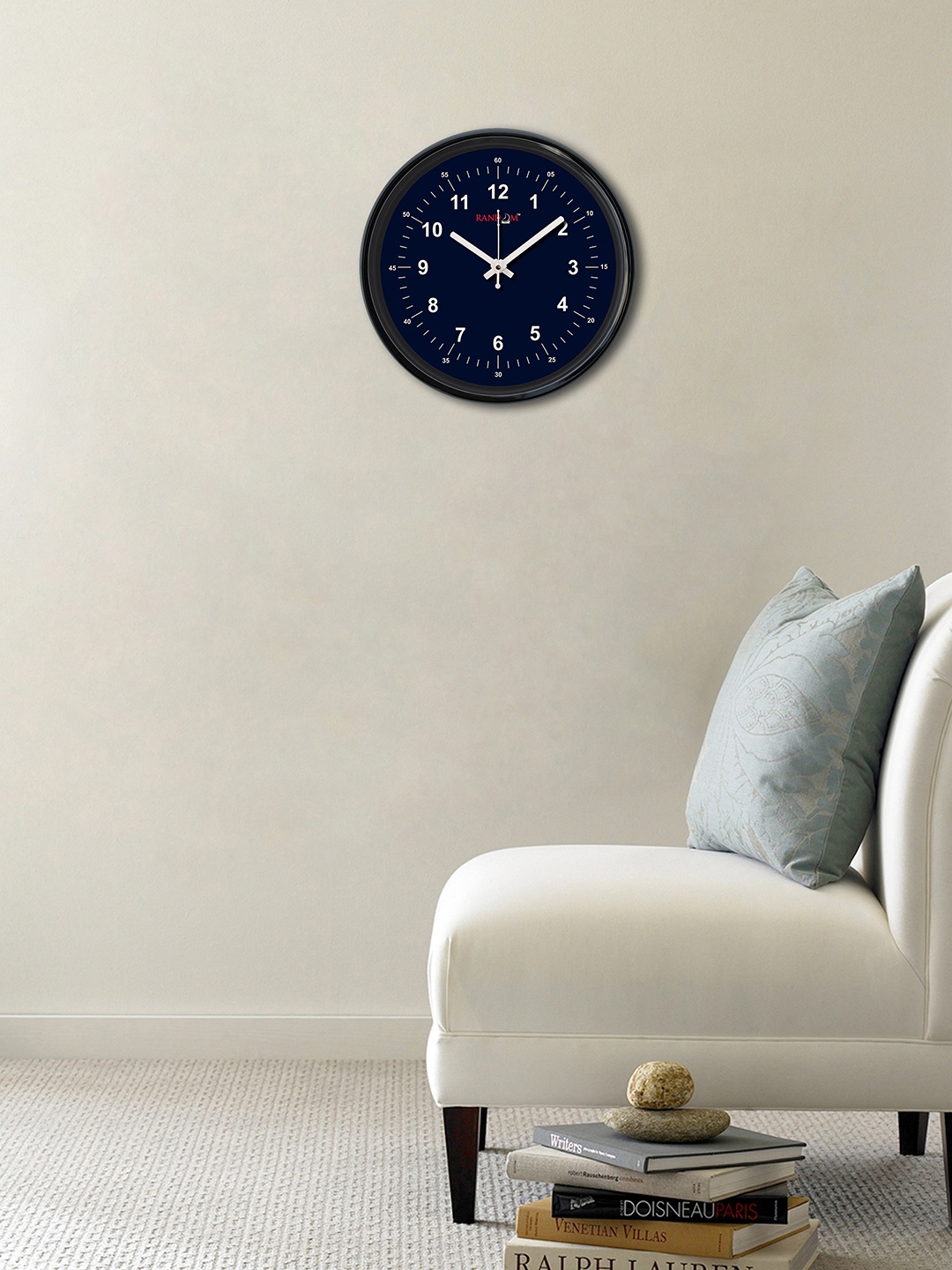 

RANDOM Navy Blue Round Solid 30 cm Analogue Wall Clock