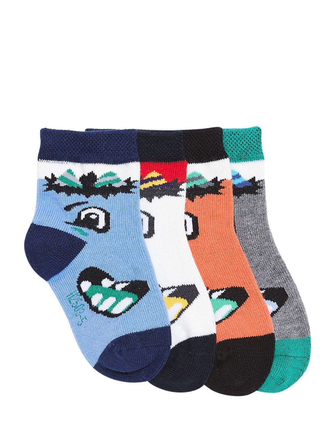 

Camey Kids Pack of 4 Patterned Above Ankle-Length Socks, Multi