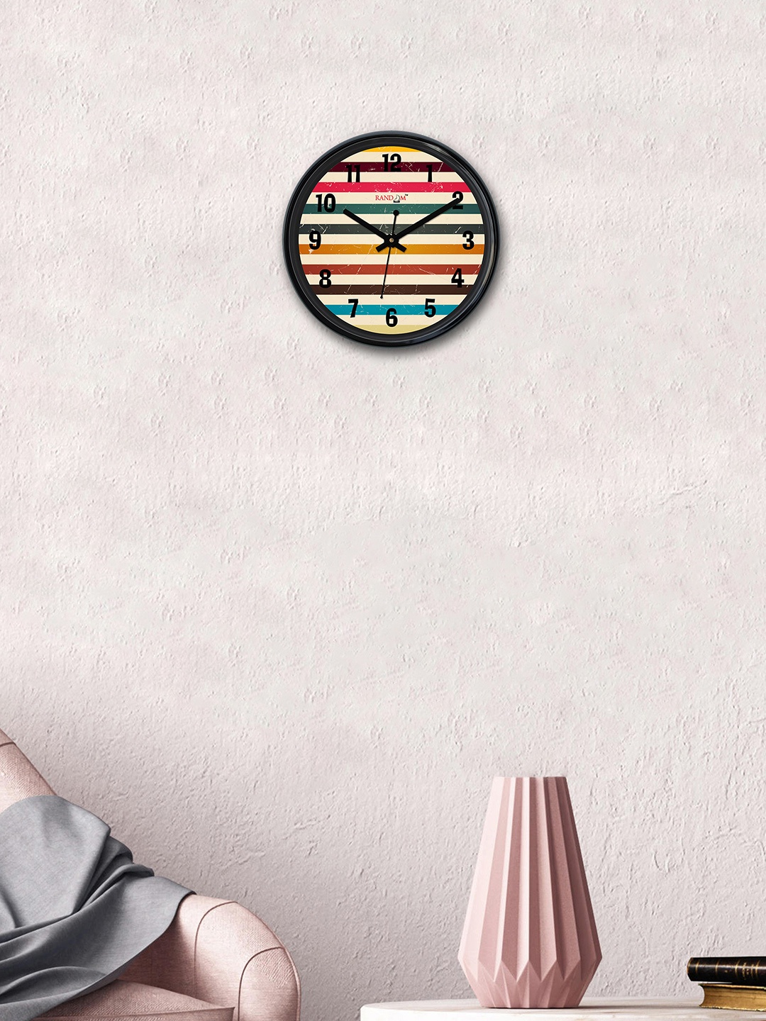 

RANDOM Multicoloured Round Printed 30 cm Analogue Wall Clock, Multi