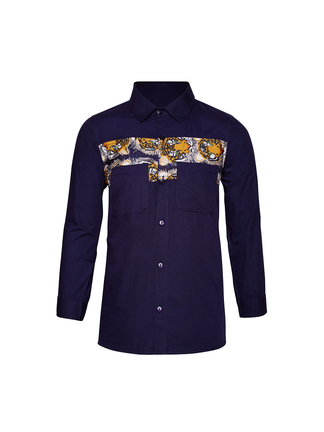 

Oxolloxo Boys Navy Blue Regular Fit Printed Casual Shirt