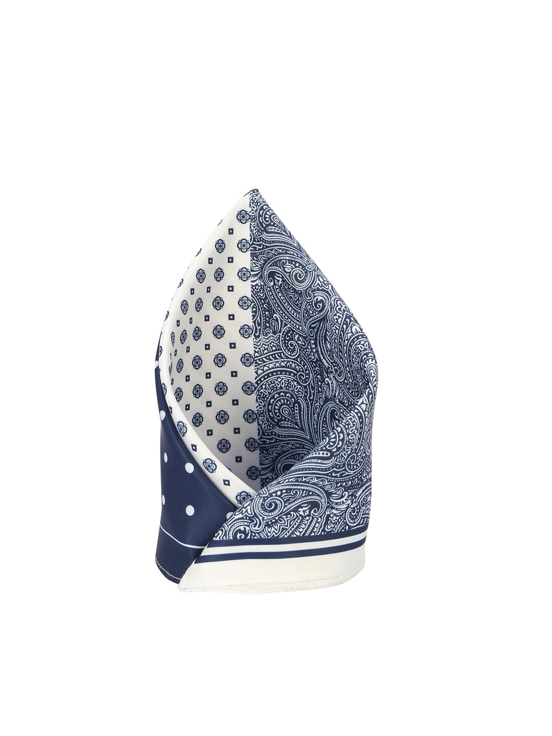 

Peter England Men White & Blue Printed Pocket Square