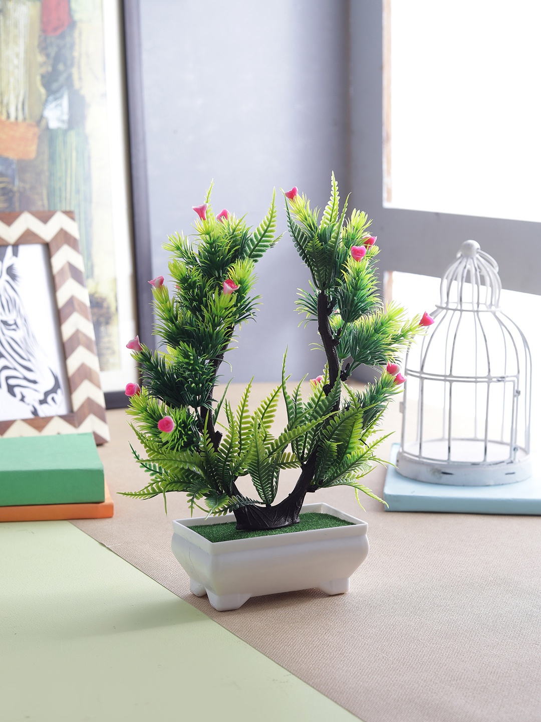 

FOLIYAJ Green & Pink Artificial Plant