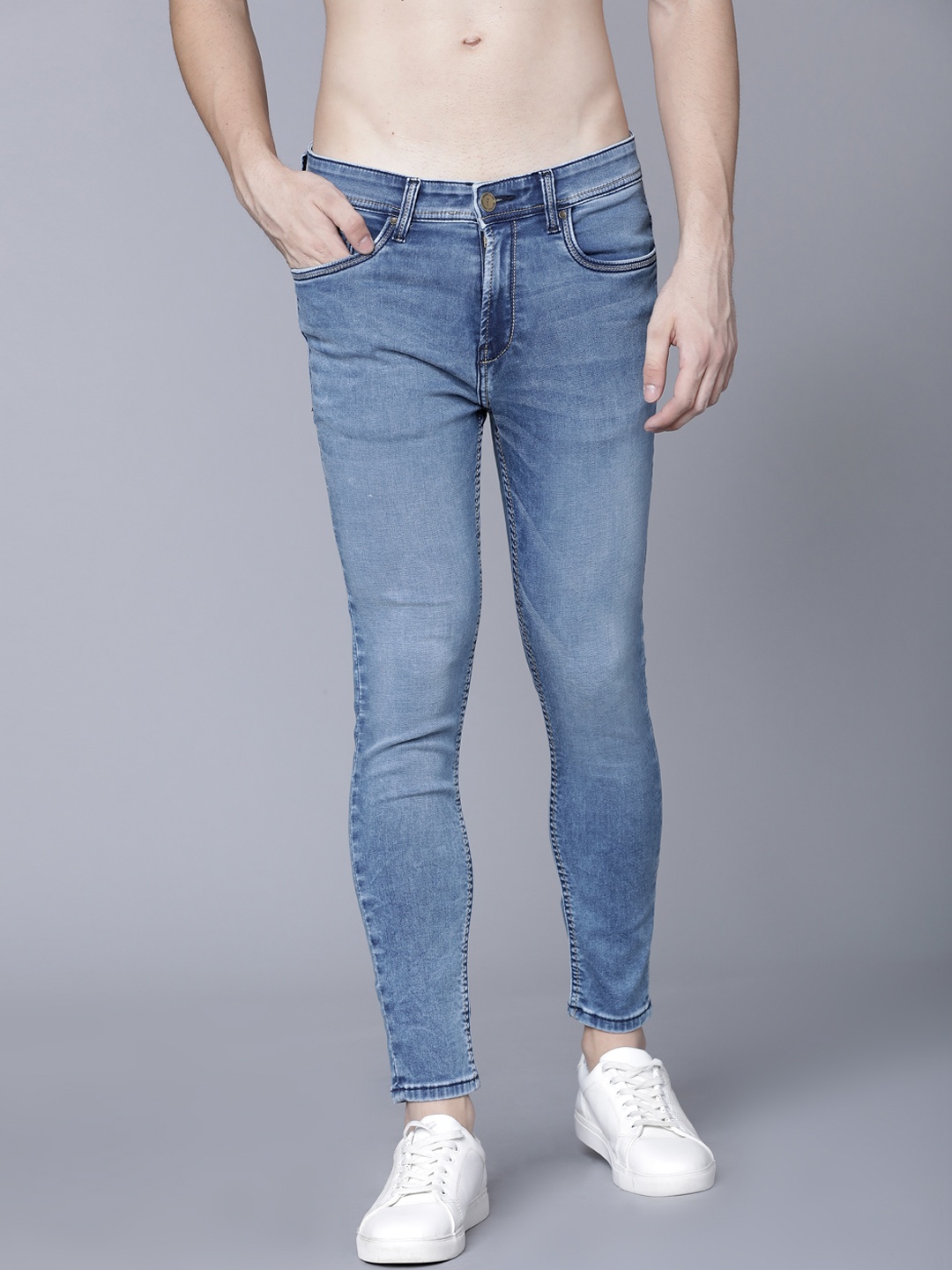 

LOCOMOTIVE Men Blue Slim Fit Mid-Rise Clean Look Stretchable Jeans