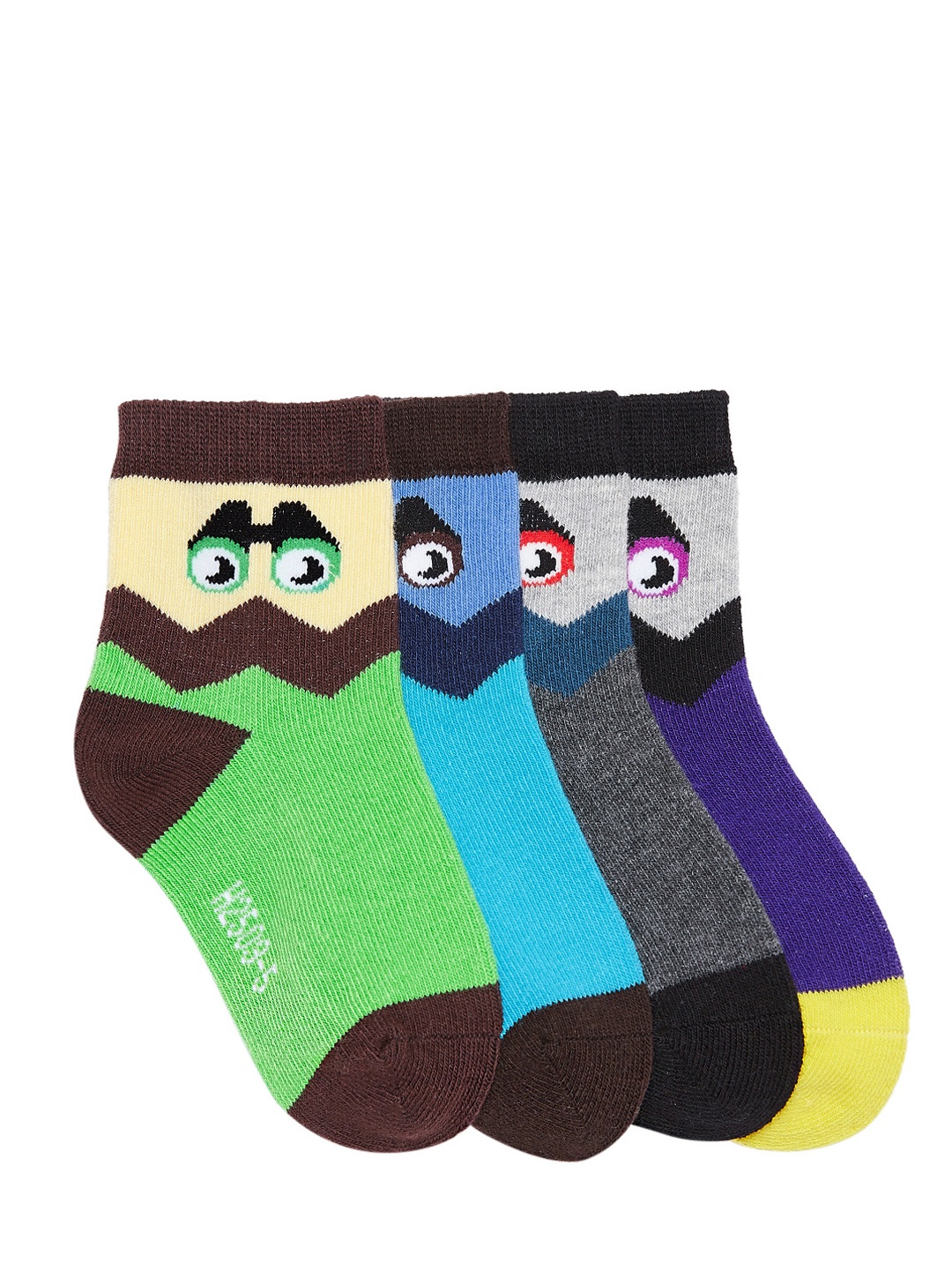 

Camey Kids Pack of 4 Patterned Above Ankle-Length Socks, Multi