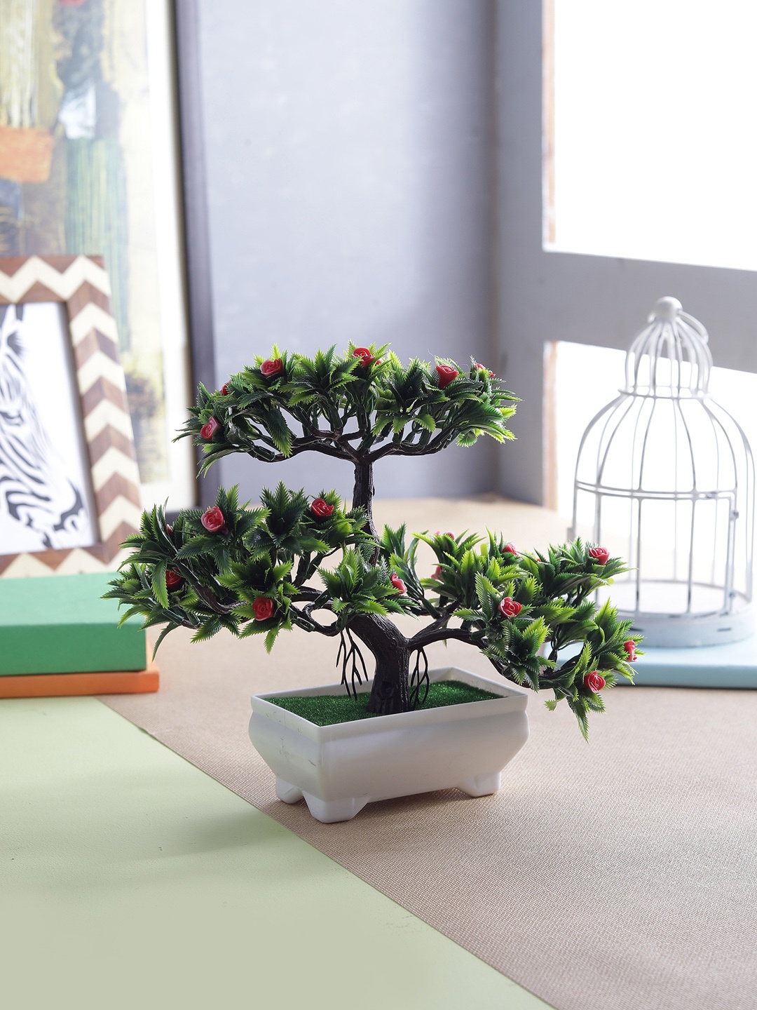 

FOLIYAJ Green & Red Artificial Plant