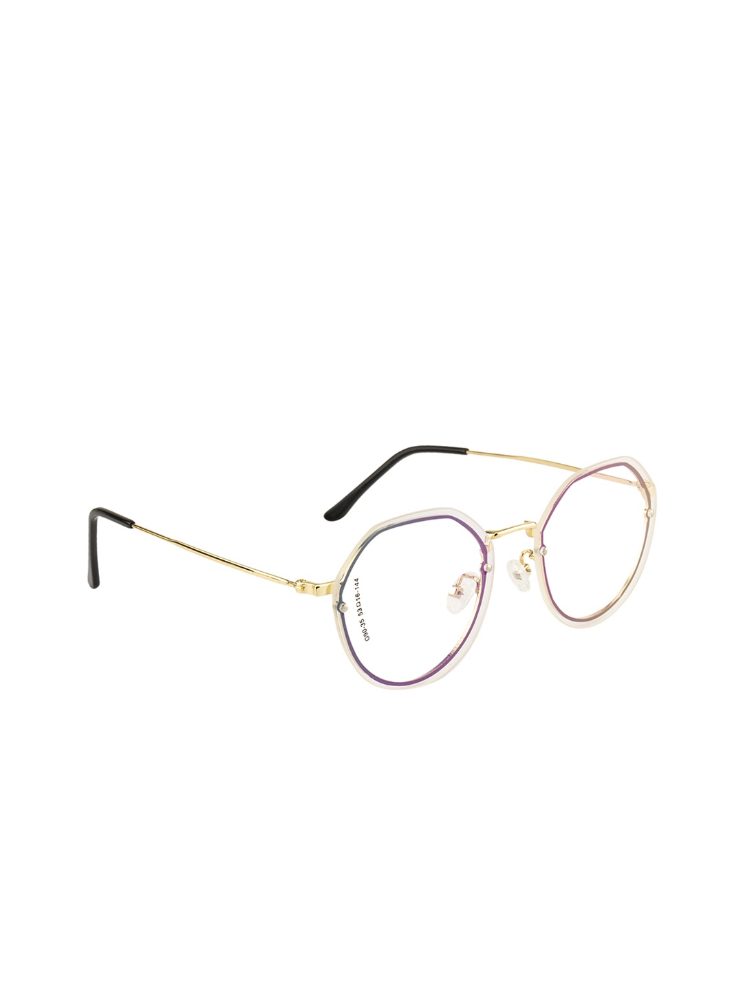 

Clark N Palmer Unisex Gold-Toned Solid Rimless Oval Frames CNP-G9035-C27