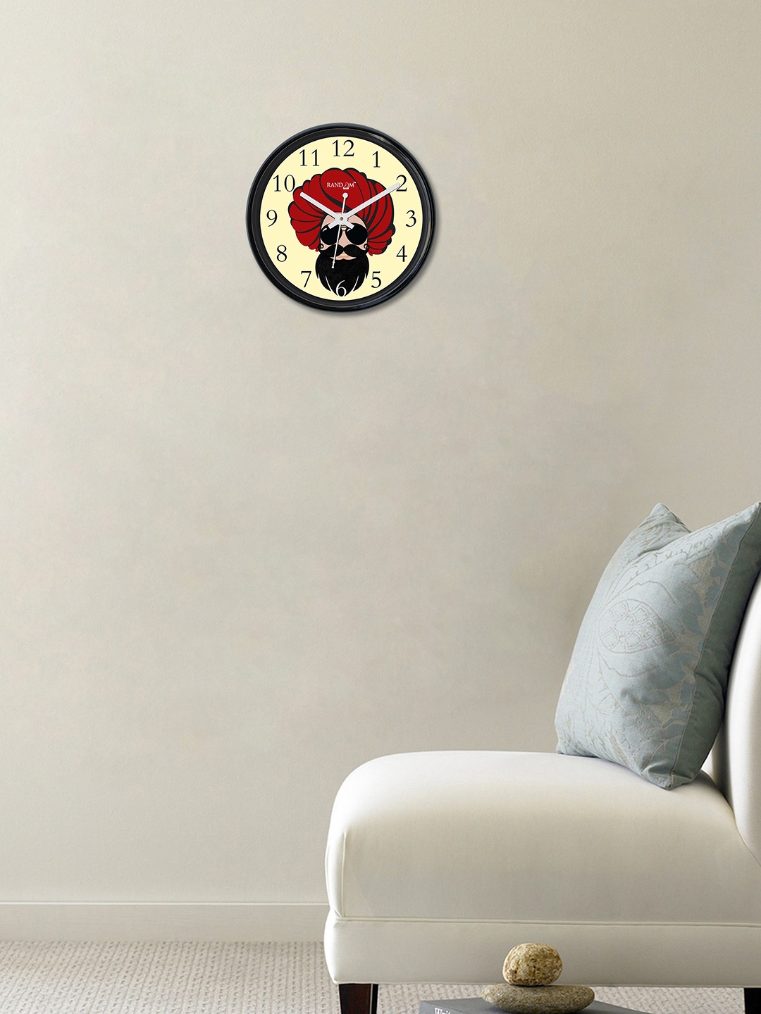 

RANDOM Cream-Coloured Round Printed Analogue Wall Clock