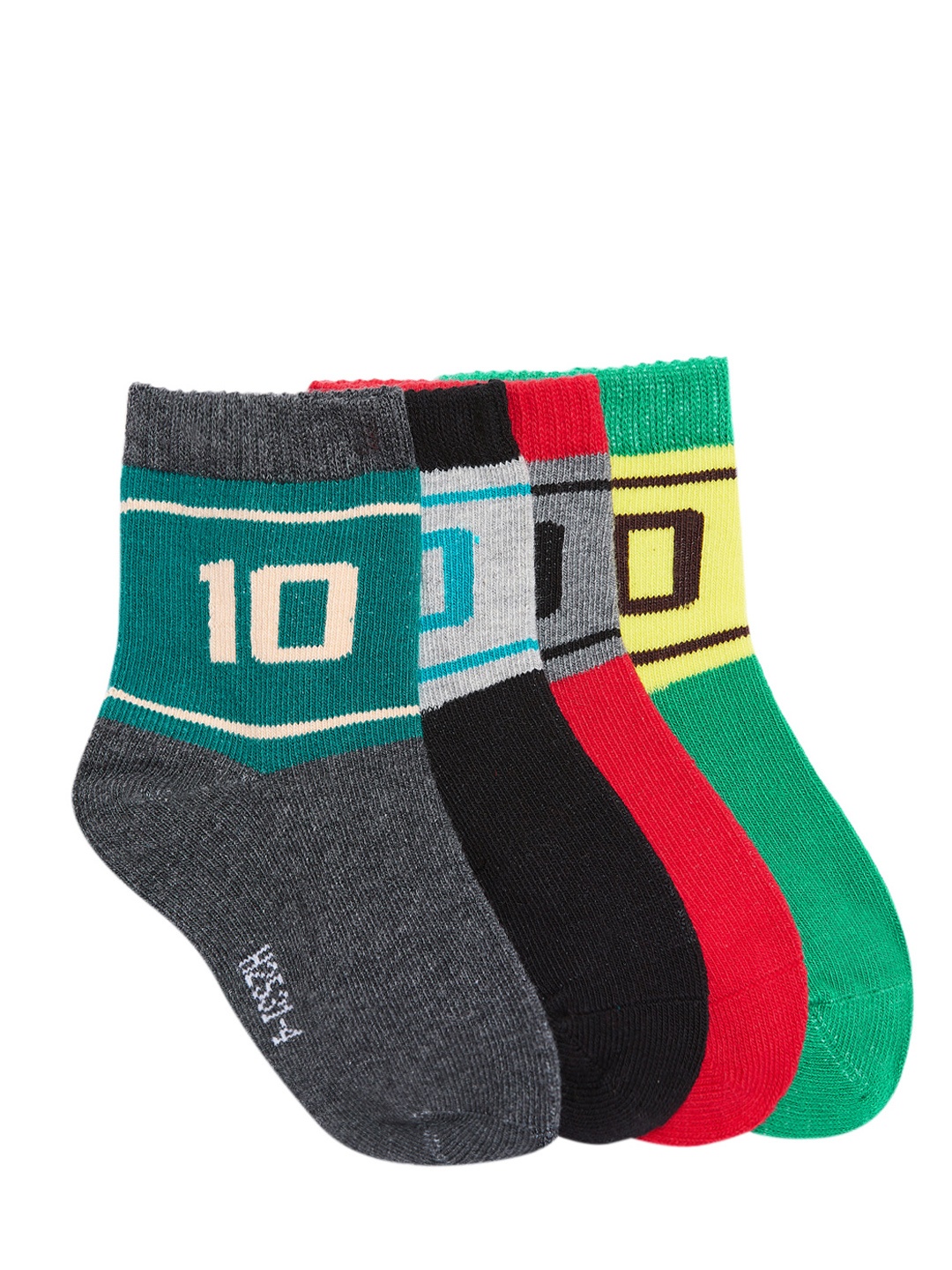 

Camey Kids Pack of 4 Patterned Above Ankle-Length Socks, Multi