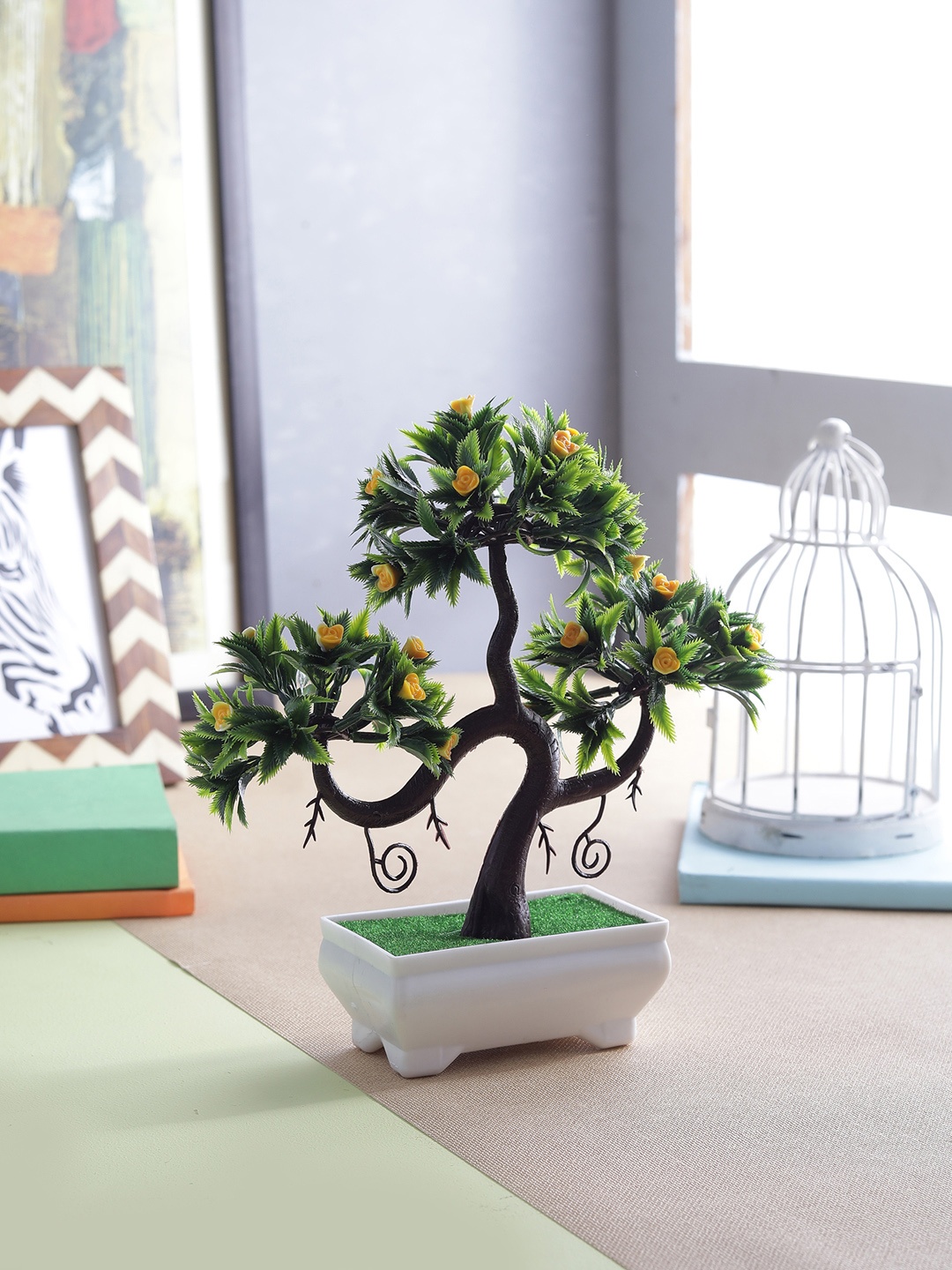 

FOLIYAJ Green & Yellow Artificial Plant