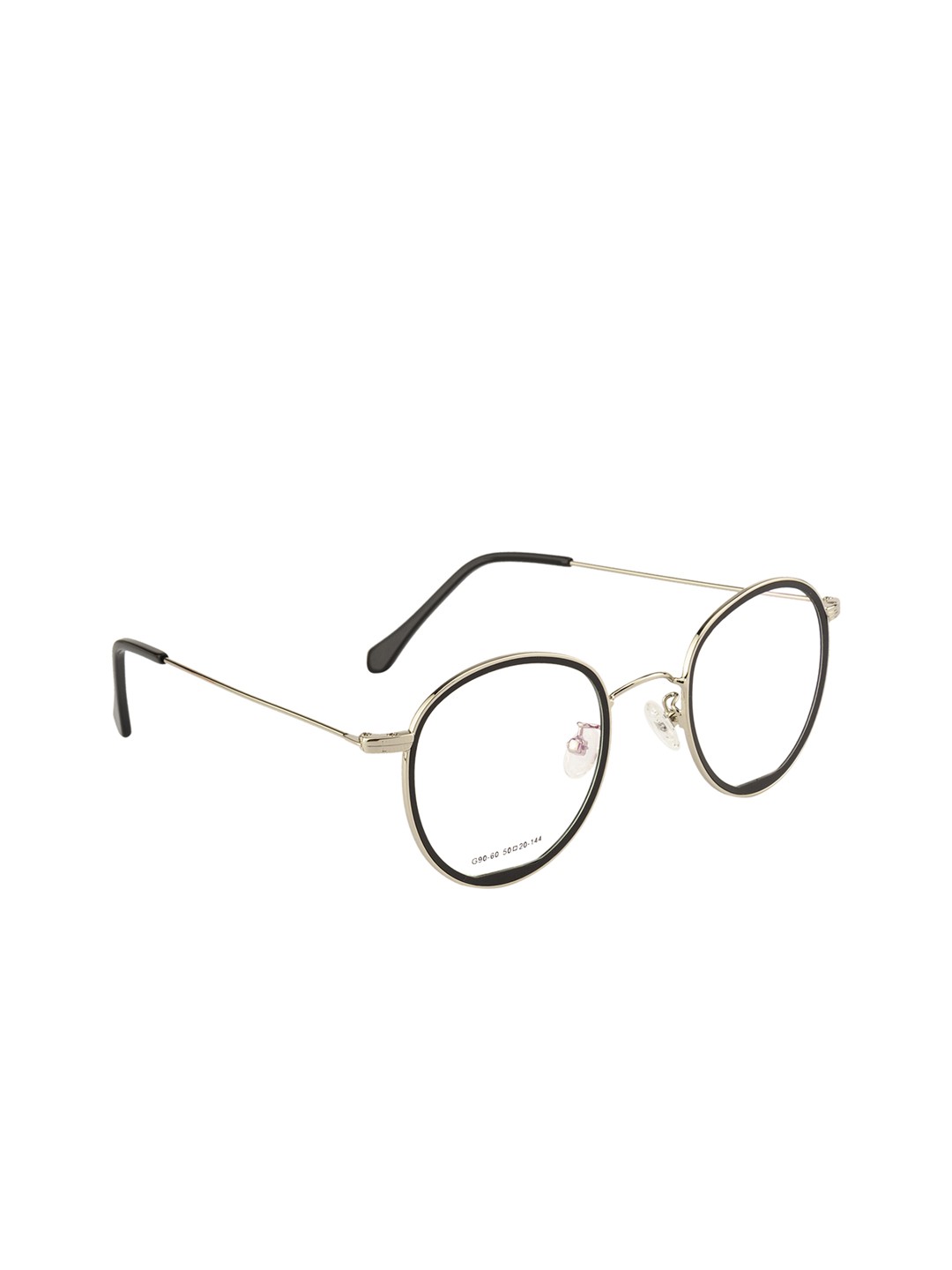 

Clark N Palmer Unisex Silver-Toned & Black Solid Full Rim Round Frames CNP-G9060-C5