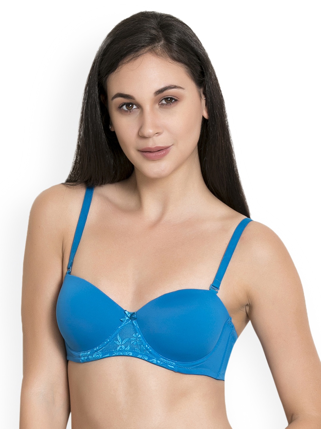 

Zivame Blue Solid Underwired Lightly Padded T-shirt Bra
