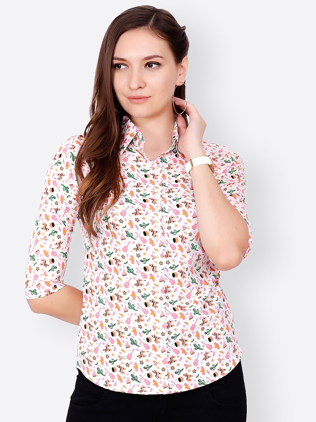 

SCORPIUS Women Multicoloured Regular Fit Printed Casual Shirt, Multi