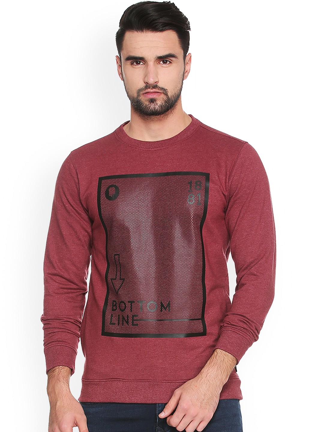 

Van Heusen Sport Men Maroon Printed Sweatshirt