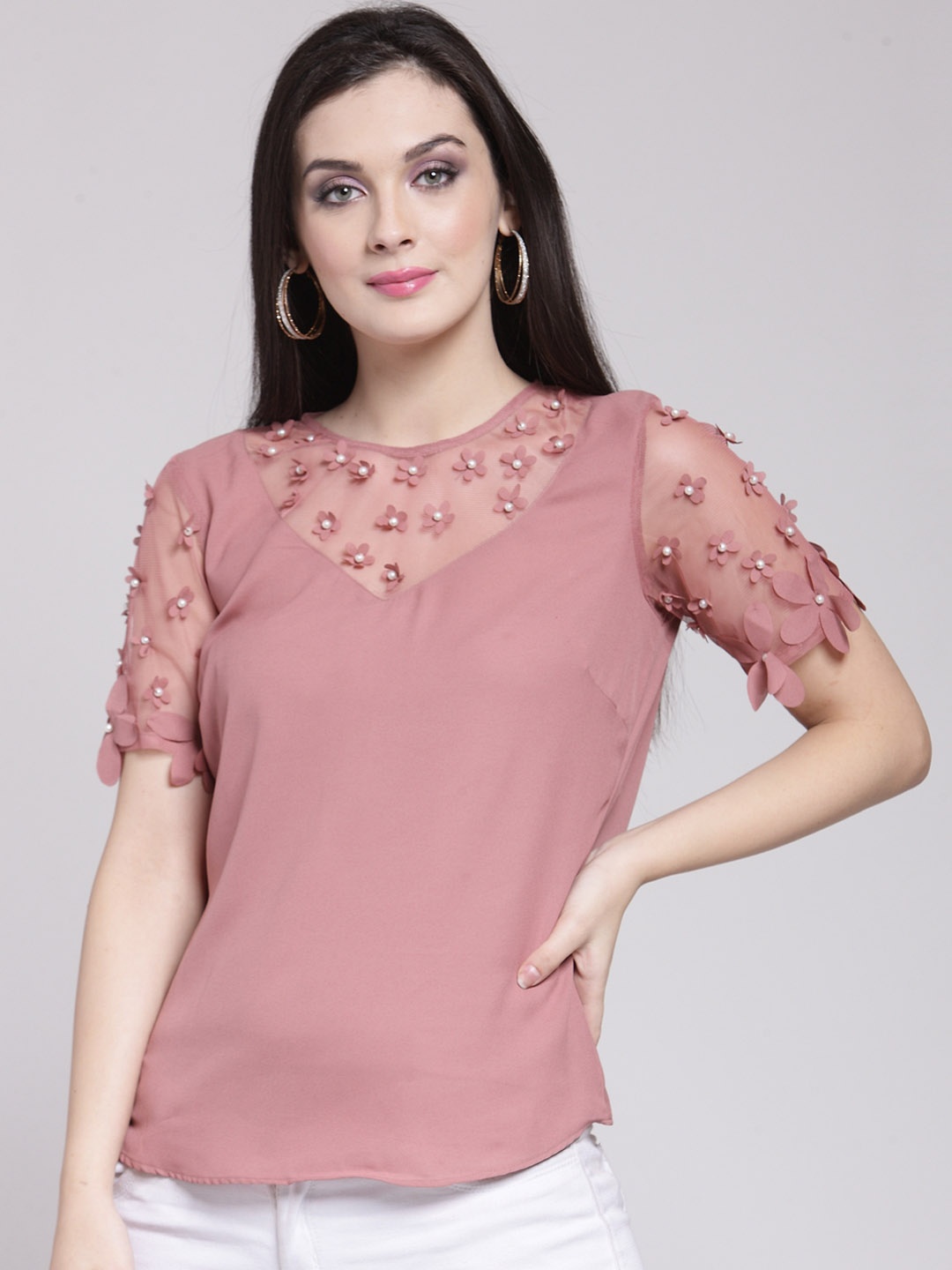 

plusS Rose Embellished Top