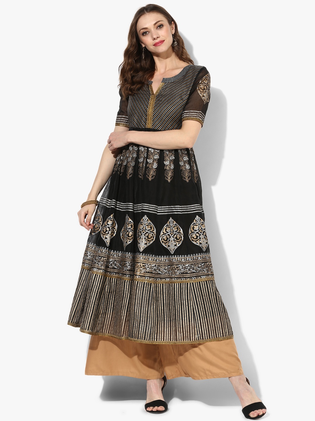 

Sangria Women Black Printed Anarkali Kurta