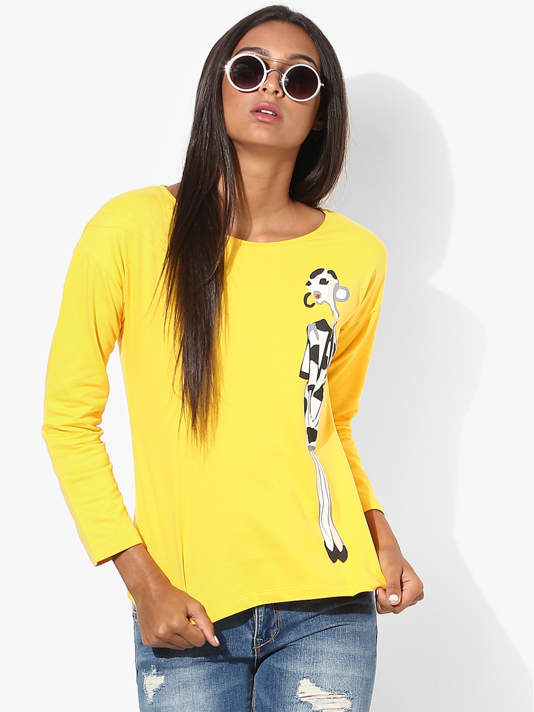 

Yellow Printed T-Shirt