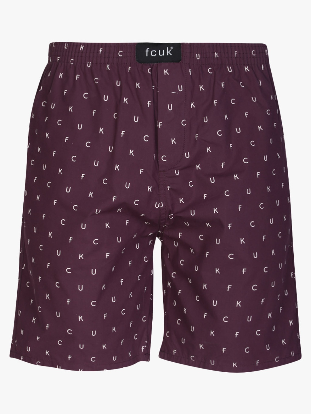 

FCUK Men Burgundy White Printed Pure Cotton Boxers