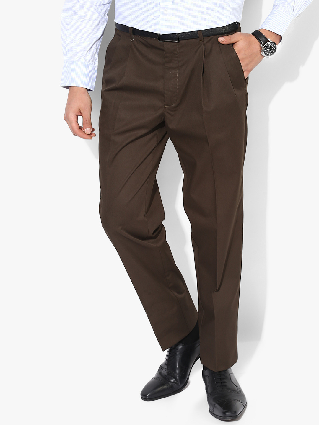 

Coffee Solid Slim Fit Formal Trouser, Coffee brown