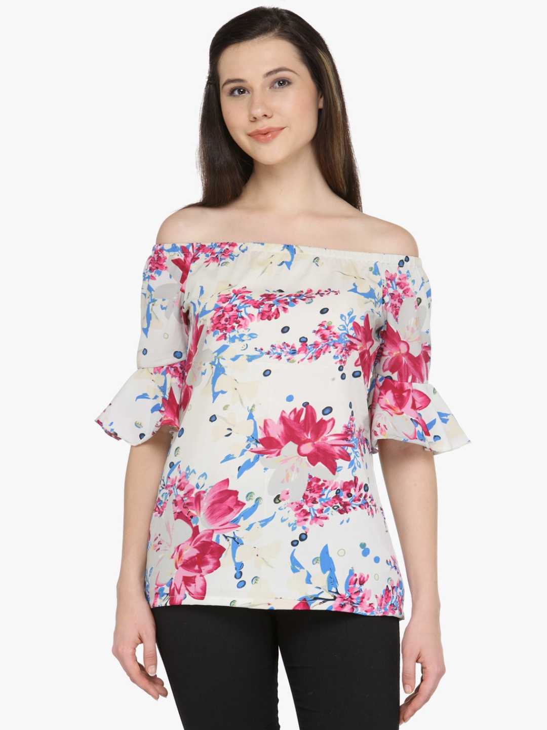 

plusS Women Off-White Printed Top