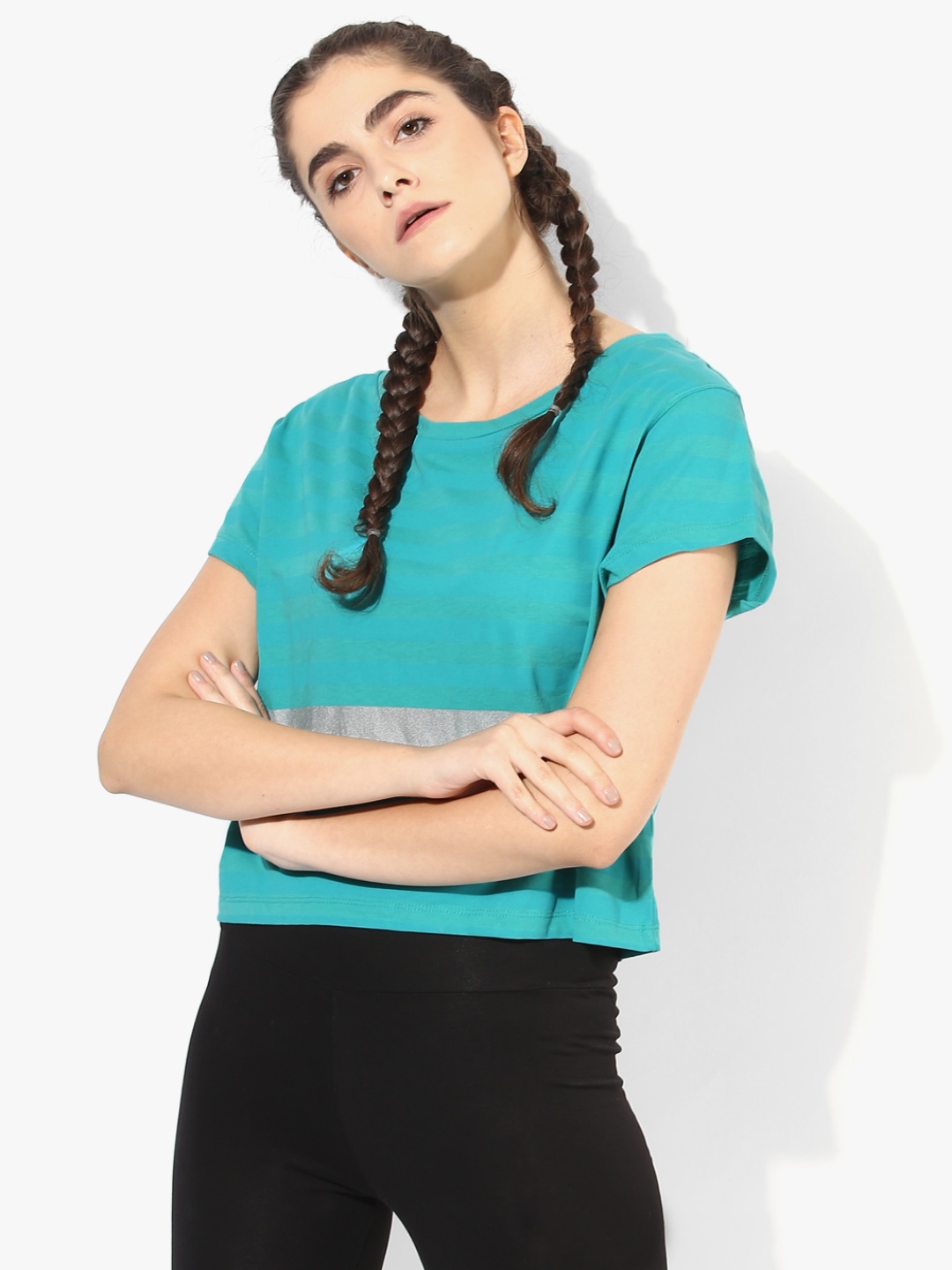 

Training Workout Crop Aqua Blue Pure Cotton Top