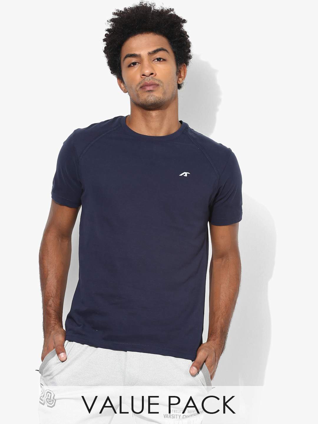 

Multicoloured Solid Round Neck T-Shirt, Multi