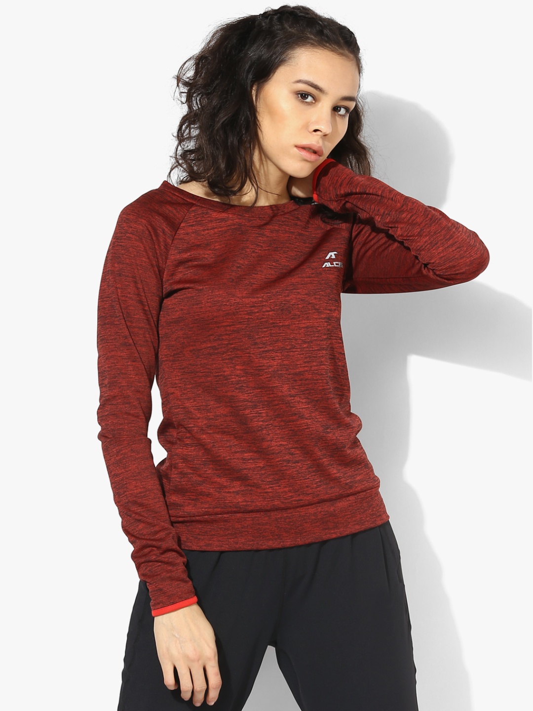 

Alcis Women Maroon Solid Antimicrobial Sweatshirt