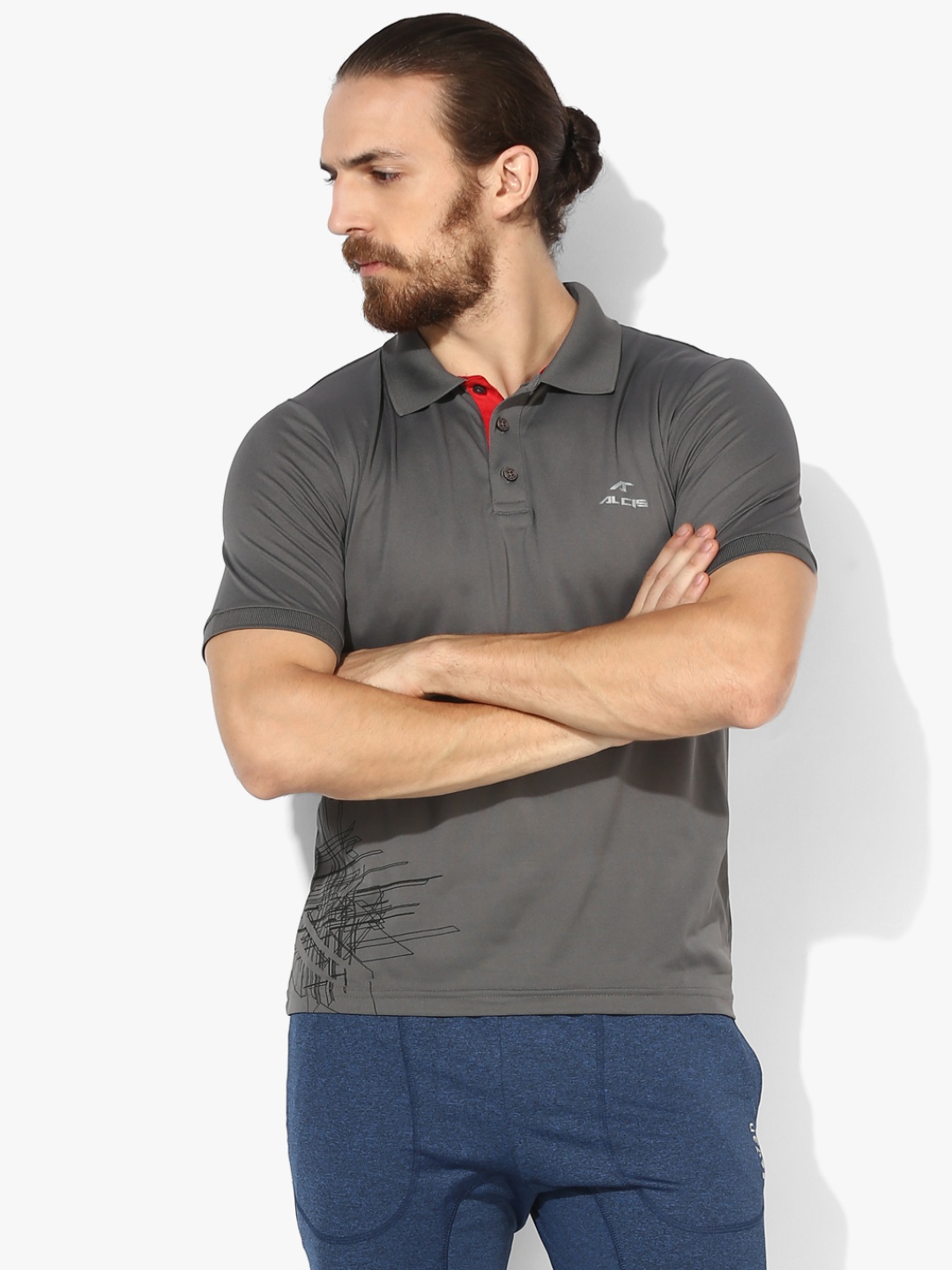 

Grey Running Polo T-Shirt